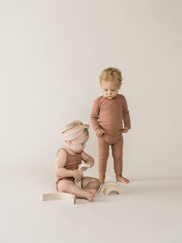 Quincy Mae Organic Ribbed Legging, Clay